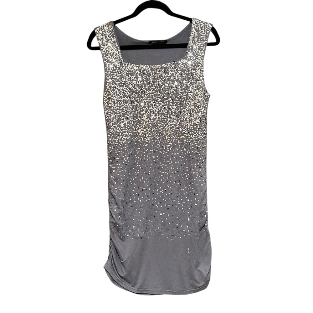 BCBGMaxAzria Silver Gray Mini Dress Size M